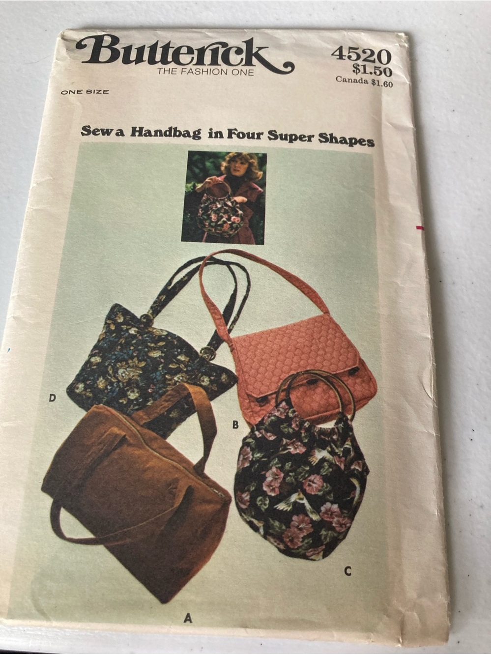 Butterick Shoulder Purse Handbag Tote Pattern Assorted Styles Reto Styles